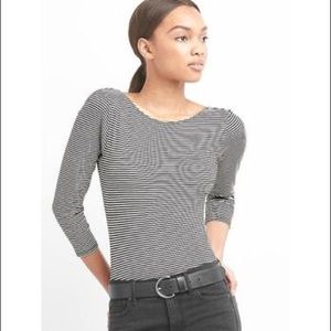 Gap Scoop Back Striped Bodysuit